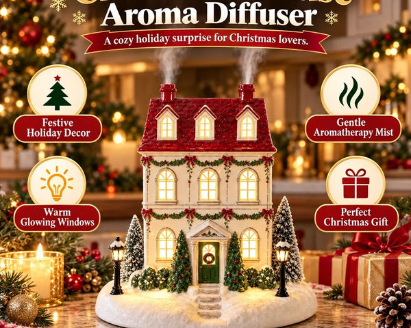 MistelGlow™ Weihnachtshaus-Diffusor | Festliches Licht & sanfter Nebel
