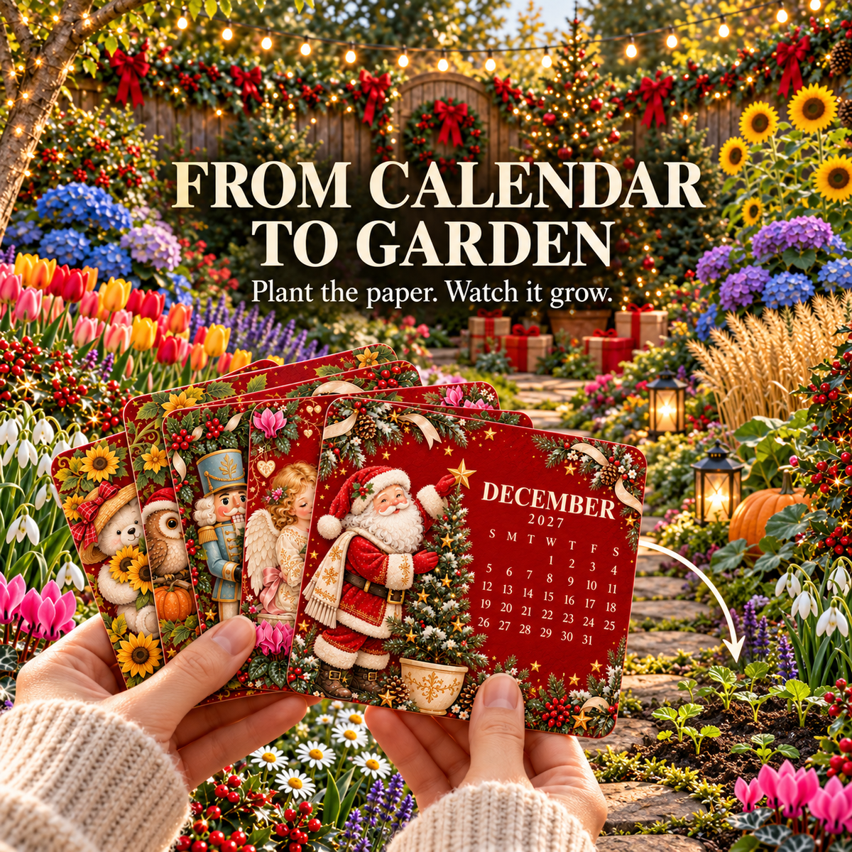 Floravera™ Pflanzbarer Dauerkalender 2027 | 12 Monate voller Blüten