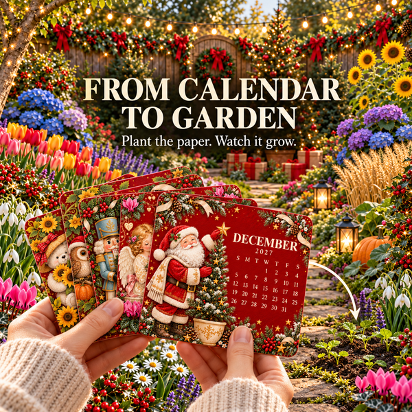 Floravera™ Pflanzbarer Dauerkalender 2027 | 12 Monate voller Blüten