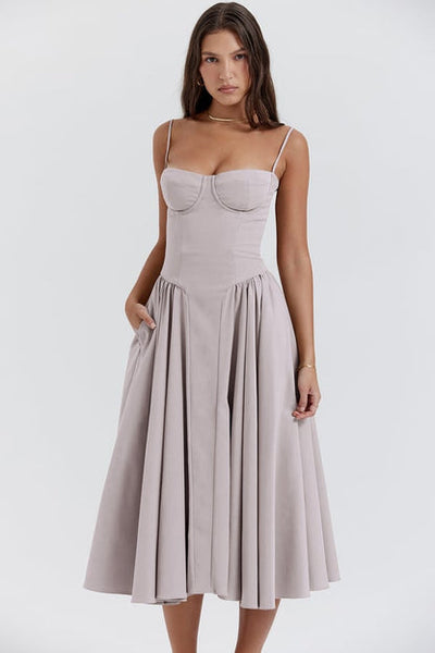 Vivi™ | Ärmelloses Midikleid mit Korsett-Passform
