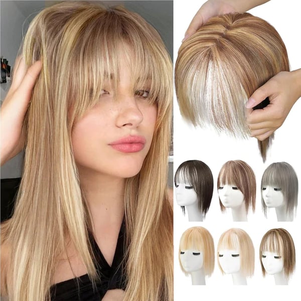 HairEleganz | Natürlicher Haar-Topper mit Vollem Pony