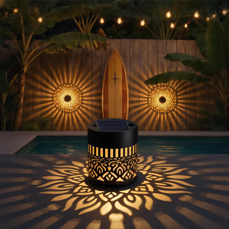 Lunara™ Solar-Mandala-Gartenleuchte | Magische Lichtmuster & warmes Abendambiente