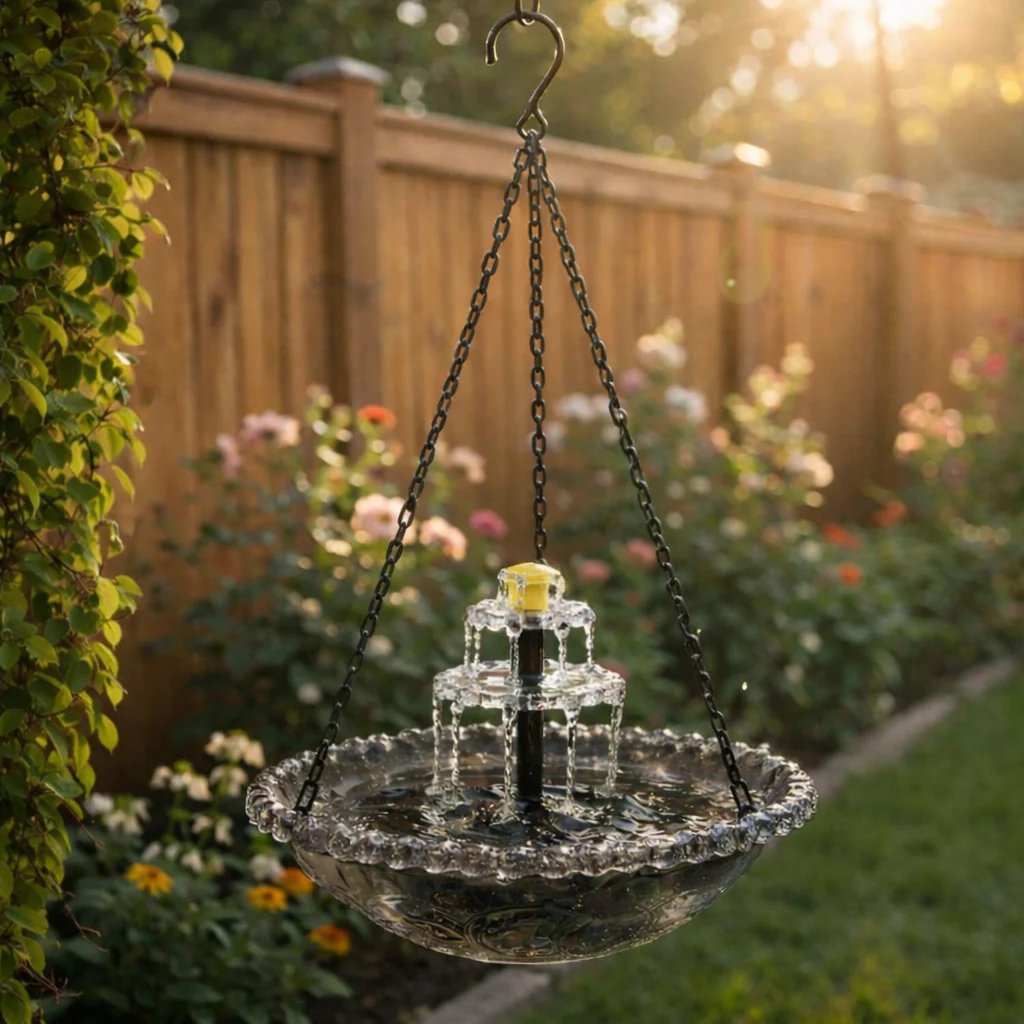 Birdora™ Solar-Kaskaden-Hängebad für Vögel | Entspannende Gartenatmosphäre