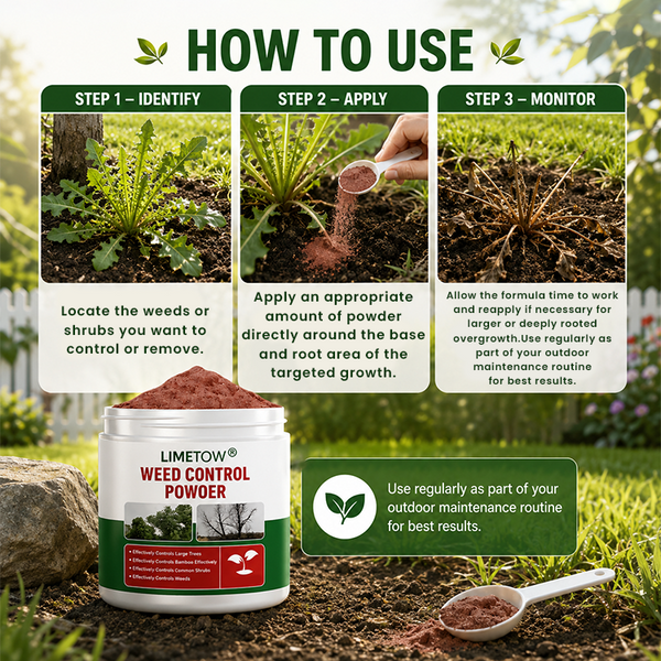 WeedLock™ | Tiefenwirksames Unkrautvernichtungspulver – Für Saubere Wege, Einfahrten & Gartenflächen