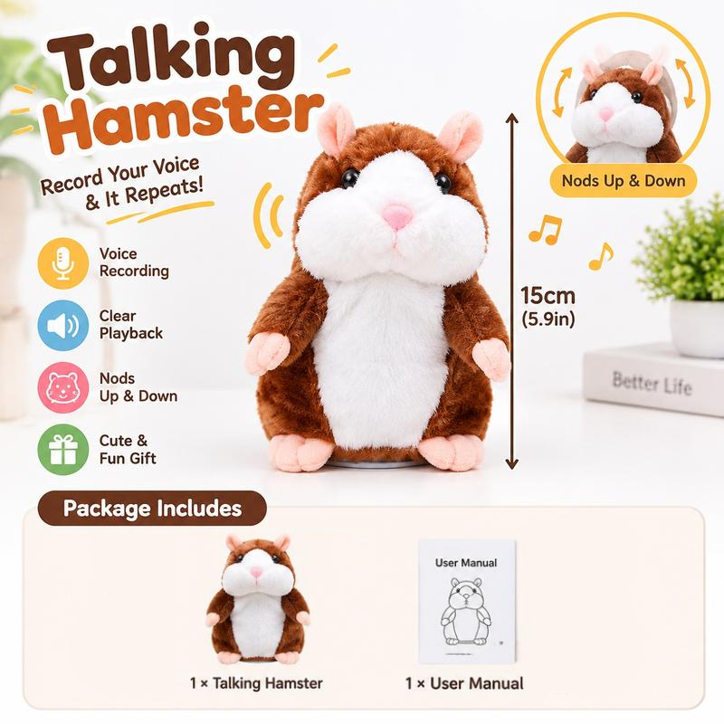 HammiPop™ Sprechender Plüschhamster | Lustiger Sprachspass für Gross & Klein
