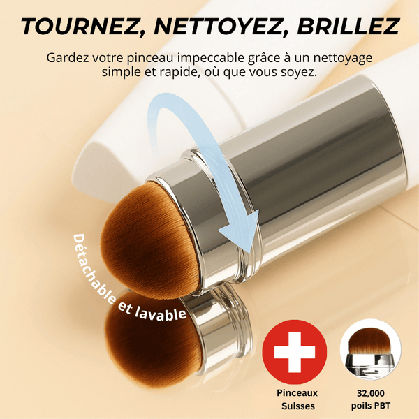 Fond de teint 2-en-1 avec pinceau intégré