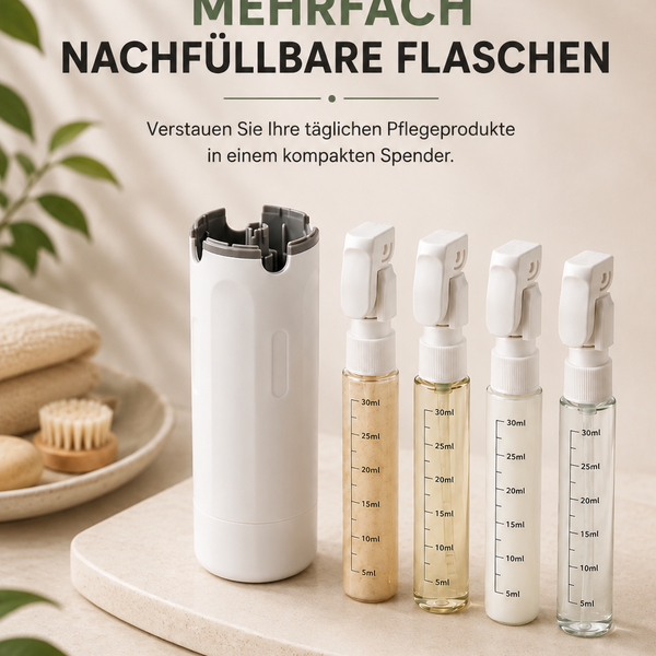 Packelle™ – 4-in-1 Reisespender für maximale Platzersparnis