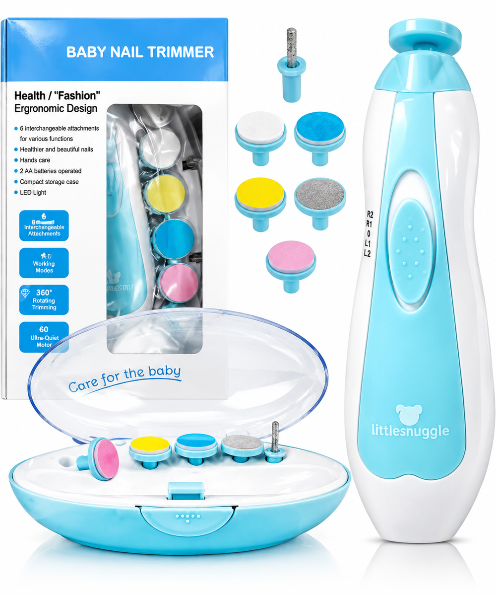 Nuvella™ 5-in-1 Elektrischer Baby-Nageltrimmer | Sanfte & sichere Nagelpflege