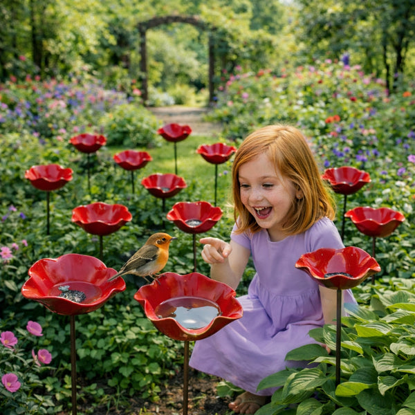 NaturaBloom™ Florale Gartenskulptur – Elegante Gartendekoration für Vögel & Bestäuber