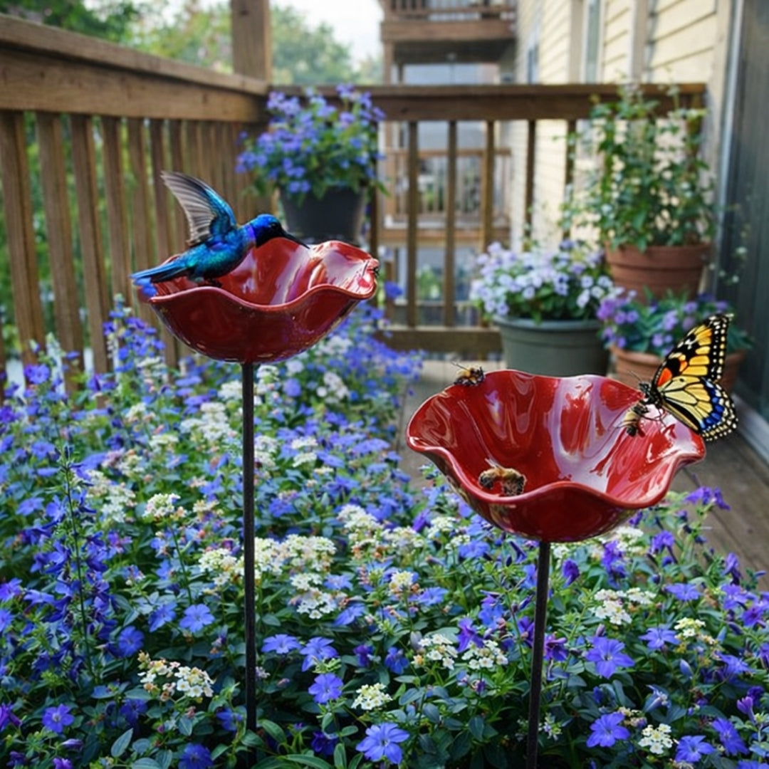 NaturaBloom™ Florale Gartenskulptur – Elegante Gartendekoration für Vögel & Bestäuber