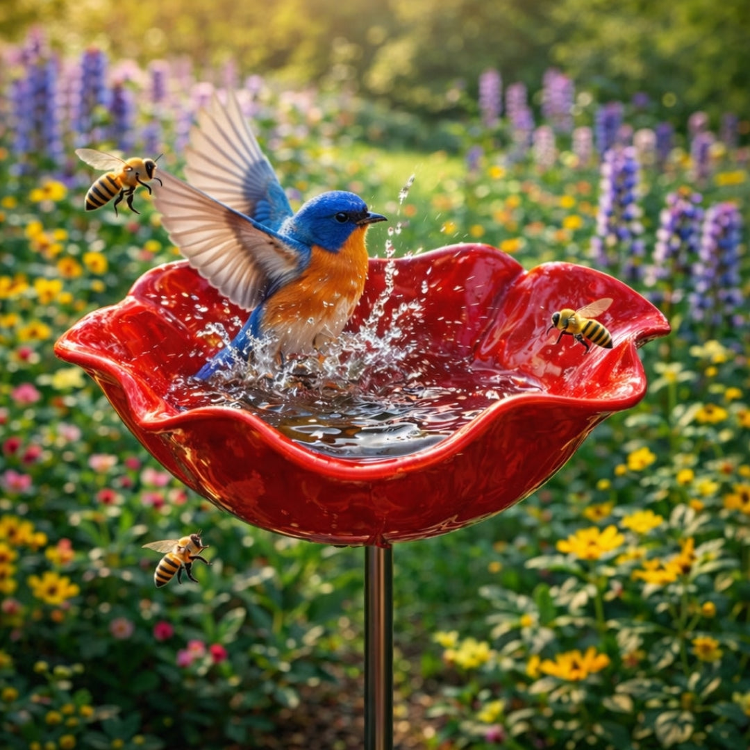 NaturaBloom™ Florale Gartenskulptur – Elegante Gartendekoration für Vögel & Bestäuber