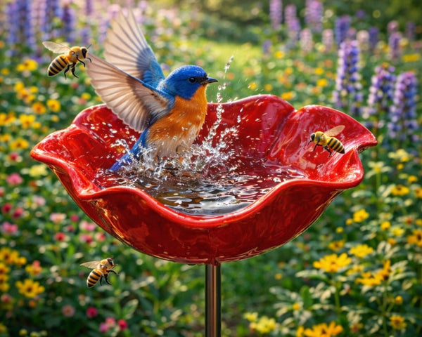 NaturaBloom™ Florale Gartenskulptur – Elegante Gartendekoration für Vögel & Bestäuber