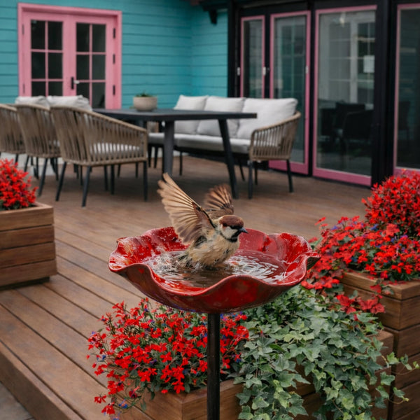 NaturaBloom™ Florale Gartenskulptur – Elegante Gartendekoration für Vögel & Bestäuber