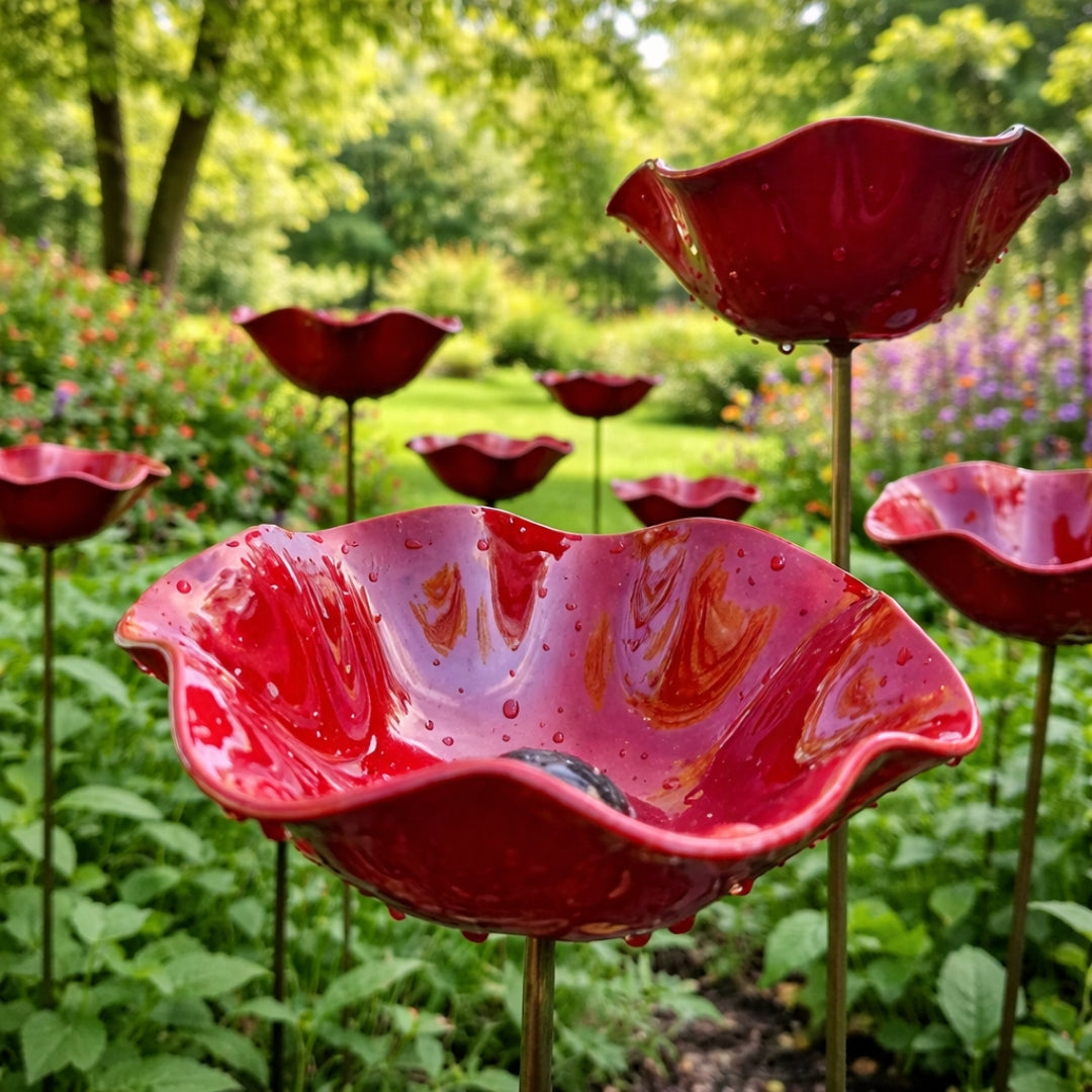 NaturaBloom™ Florale Gartenskulptur – Elegante Gartendekoration für Vögel & Bestäuber