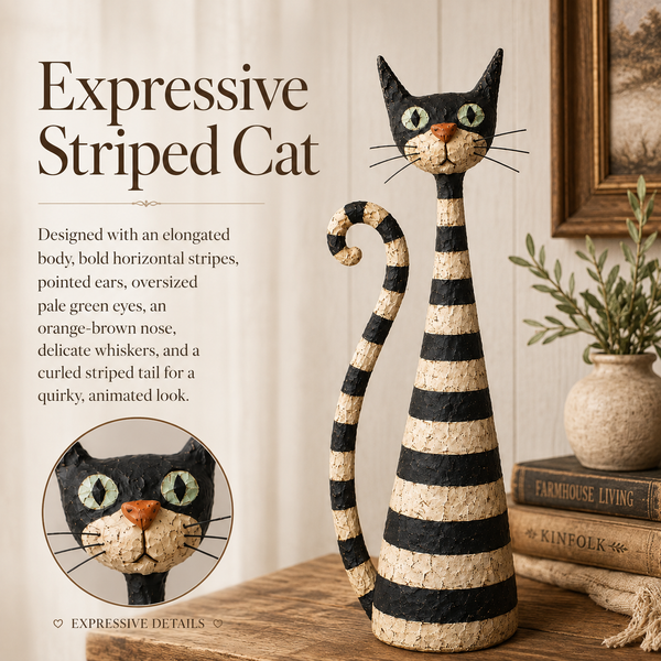 Catelina™ Vintage Katzen- & Damenfiguren – Charmantes 2-teiliges Cottage-Deko-Set