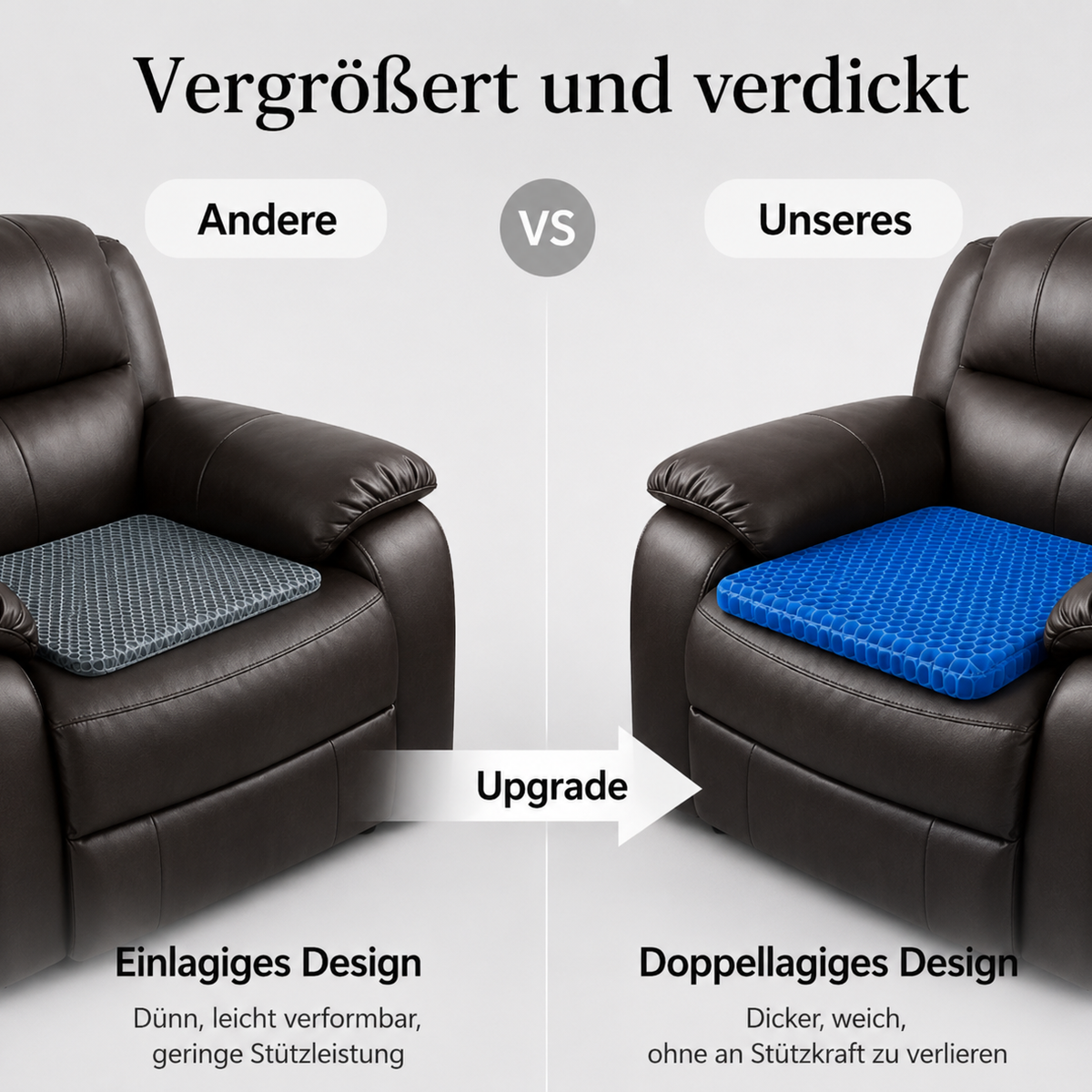 ComfortGrid™ | Ergonomisches Gel-Sitzkissen für langanhaltenden Sitzkomfort