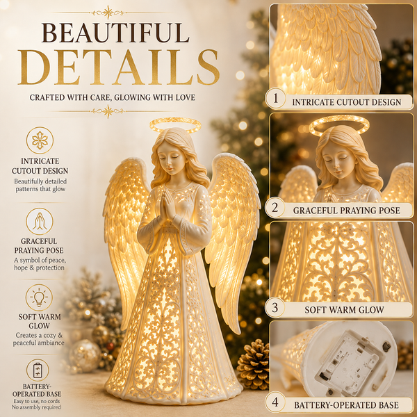 LumiAngel™ Weihnachtsengel-Licht – Warmer Goldschein für Hoffnung & Liebe | Bedeutungsvolle Weihnachtsdeko