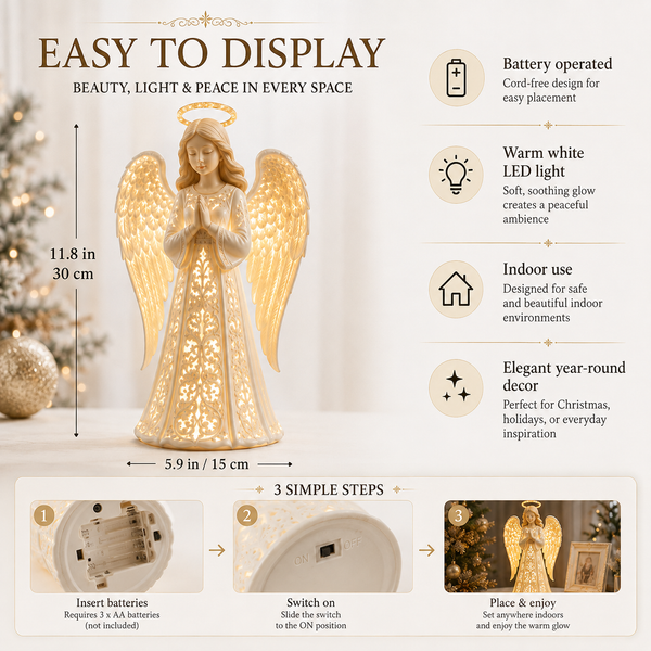 LumiAngel™ Weihnachtsengel-Licht – Warmer Goldschein für Hoffnung & Liebe | Bedeutungsvolle Weihnachtsdeko