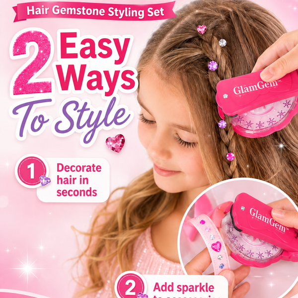 Glimmera™ Haar-Gemmen Styling-Set – Für funkelnde, kreative Frisuren