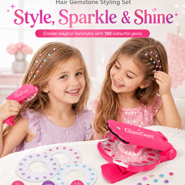 Glimmera™ Haar-Gemmen Styling-Set – Für funkelnde, kreative Frisuren