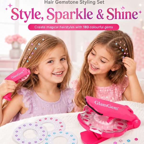 Glimmera™ Haar-Gemmen Styling-Set – Für funkelnde, kreative Frisuren