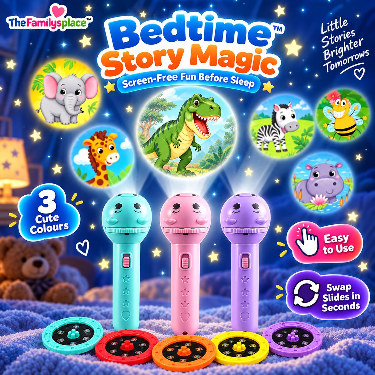 StoryLumo™ Kinder-Taschenlampen-Projektor | Fantasievolle Gute-Nacht-Geschichten