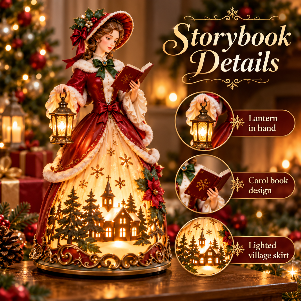 CarolaBelle™ Viktorianische Weihnachtsleuchte | Nostalgischer Festtagszauber