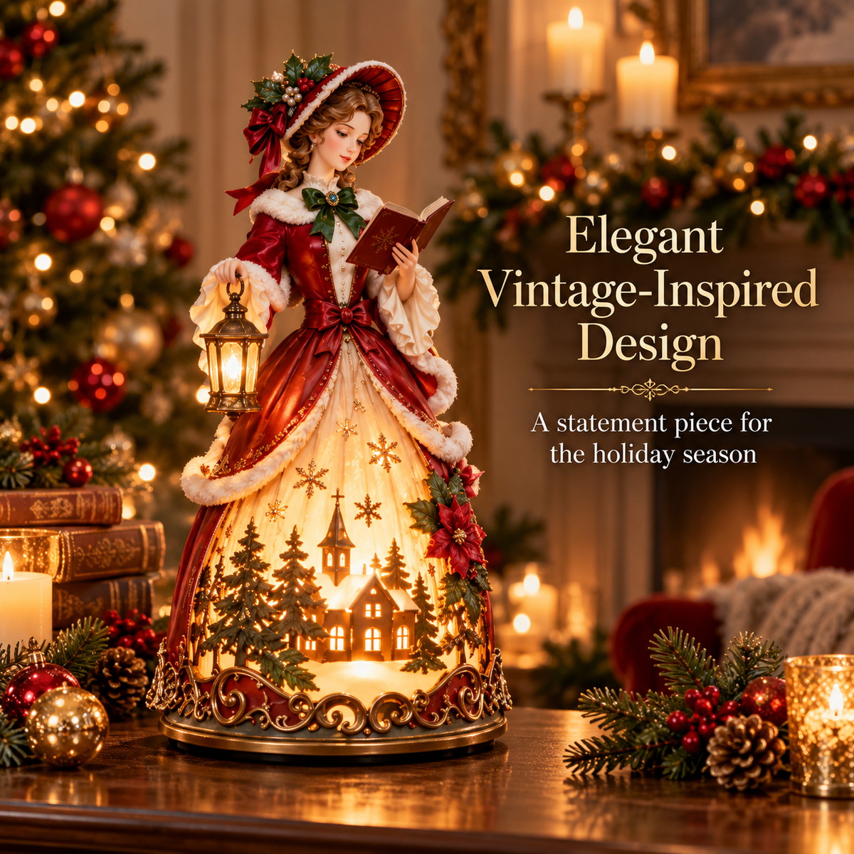 CarolaBelle™ Viktorianische Weihnachtsleuchte | Nostalgischer Festtagszauber