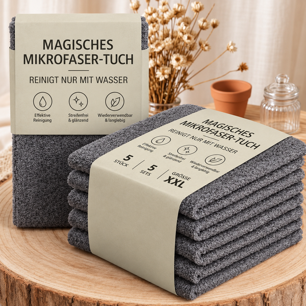 Cleariva™ Magische Mikrofasertücher | Streifenfreie Reinigung mit Wasser
