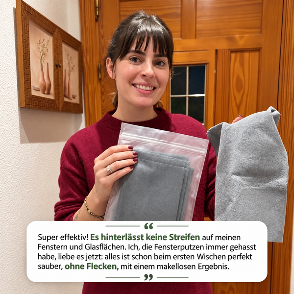 Cleariva™ Magische Mikrofasertücher | Streifenfreie Reinigung mit Wasser