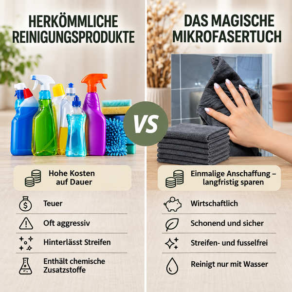 Cleariva™ Magische Mikrofasertücher | Streifenfreie Reinigung mit Wasser
