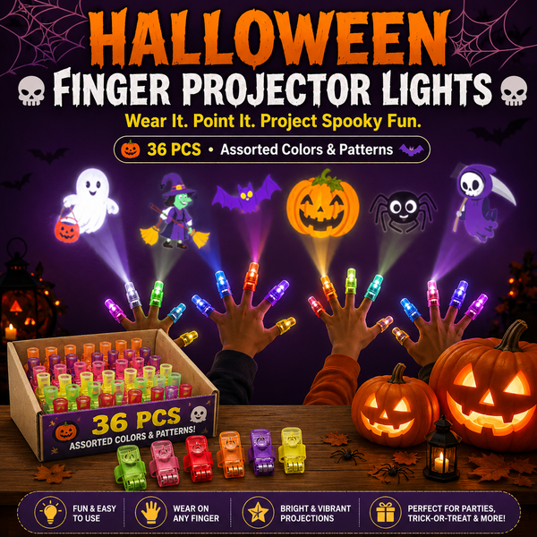 SpookyBeam™ Halloween-Fingerprojektor | Mini-Projektionen für schaurigen Partyspaß