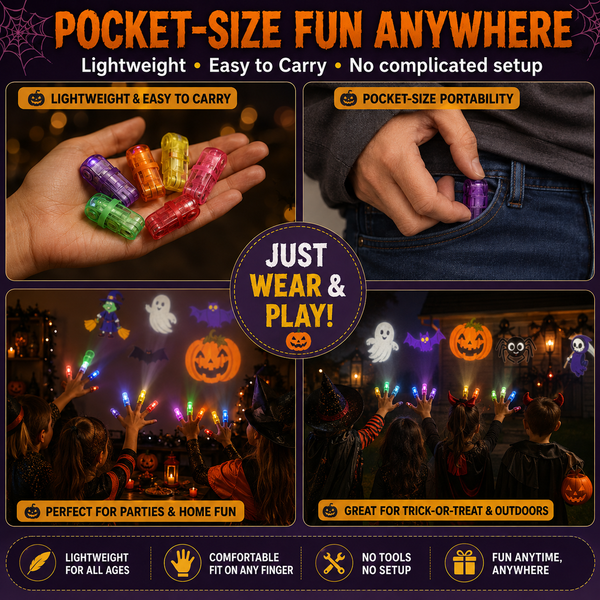 SpookyBeam™ Halloween-Fingerprojektor | Mini-Projektionen für schaurigen Partyspaß