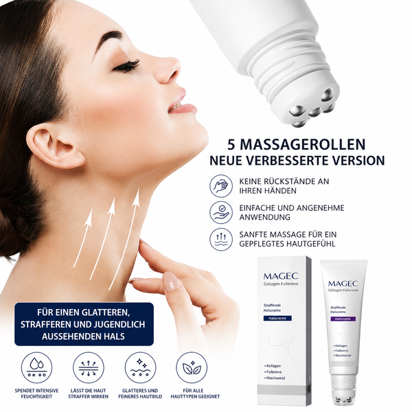 🔥 50% RABATT | SkinLift™ Straffende Kollagencreme mit 5-Rollen-Massagekopf