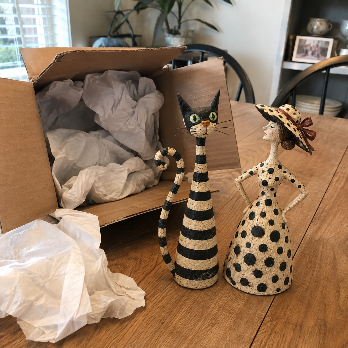 Catelina™ Vintage Katzen- & Damenfiguren – Charmantes 2-teiliges Cottage-Deko-Set