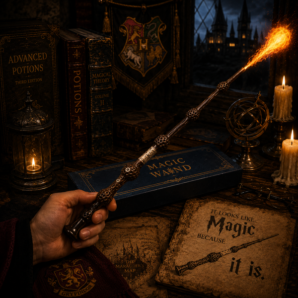 SpellVanta™ Harry Potter Zauberstab | Magischer Feuereffekt für echte Zaubermomente