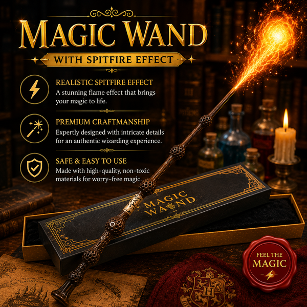 SpellVanta™ Harry Potter Zauberstab | Magischer Feuereffekt für echte Zaubermomente