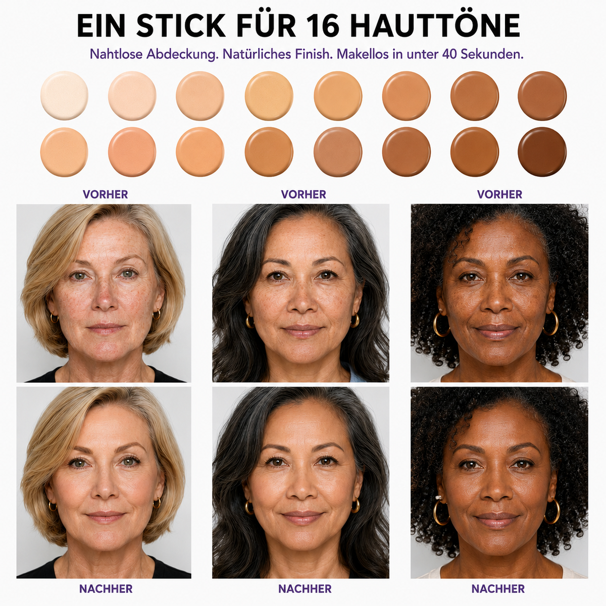 50% Rabatt | Wechsel-Foundation-Stick™ | Der Stick, der reife Haut wieder zum Strahlen bringt!