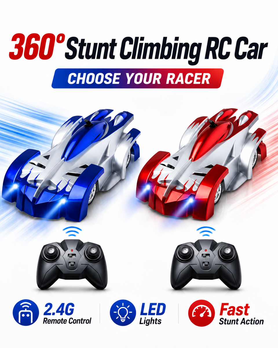 GravityRush™ 360° Stunt RC-Auto – Wandkletterndes Ferngesteuertes Stuntauto | Actionreicher Fahrspaß