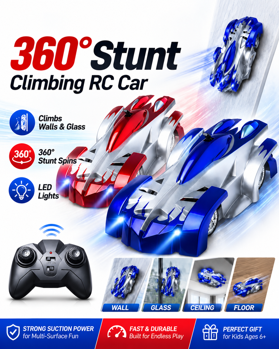 GravityRush™ 360° Stunt RC-Auto – Wandkletterndes Ferngesteuertes Stuntauto | Actionreicher Fahrspaß