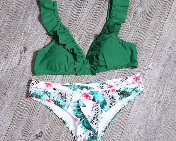 Jolie™ - Bikini mit hoher Taille und gefalteten Blättern