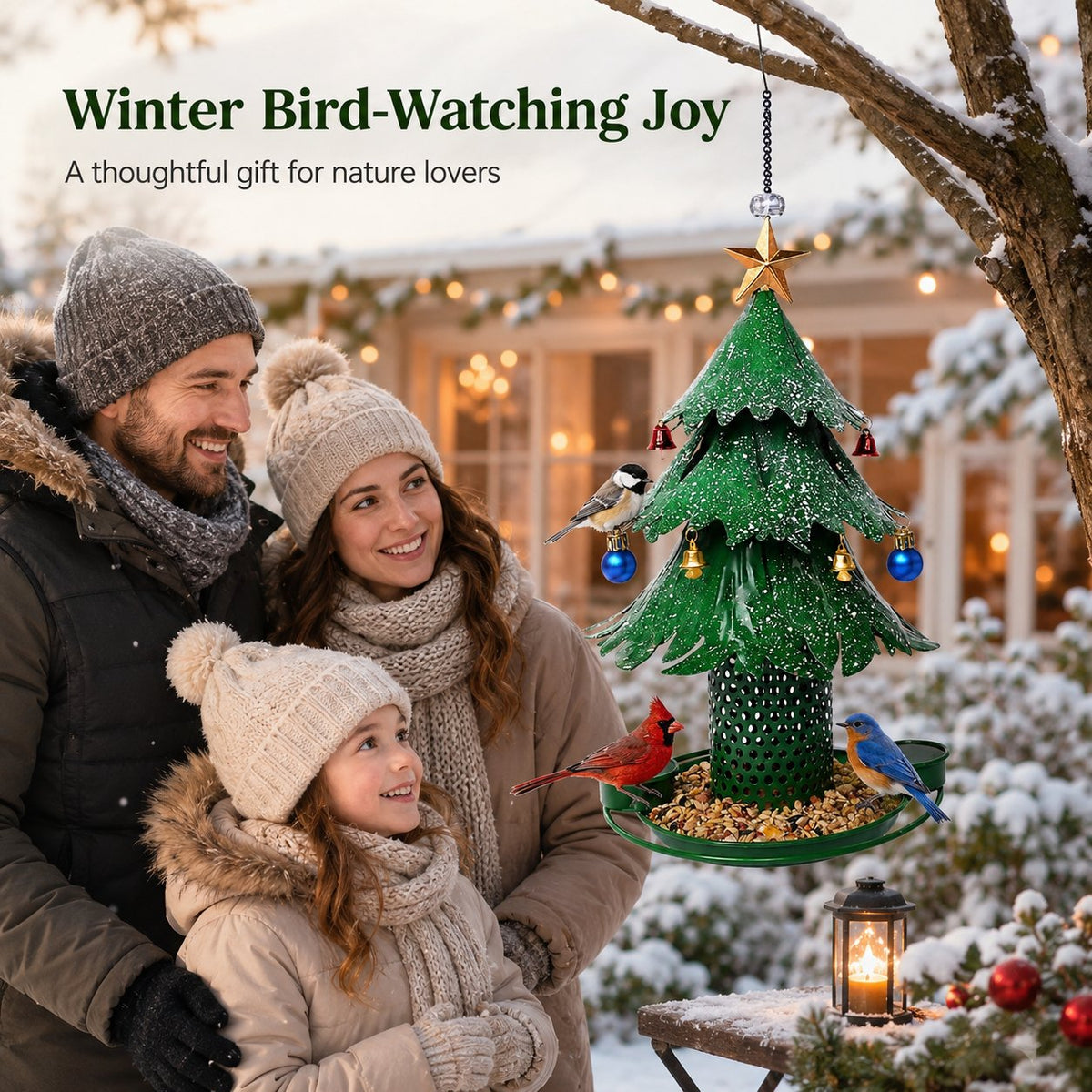 WinterNest™ Weihnachtsbaum-Vogelfutterhaus | Festliche Gartendeko für Wintervögel