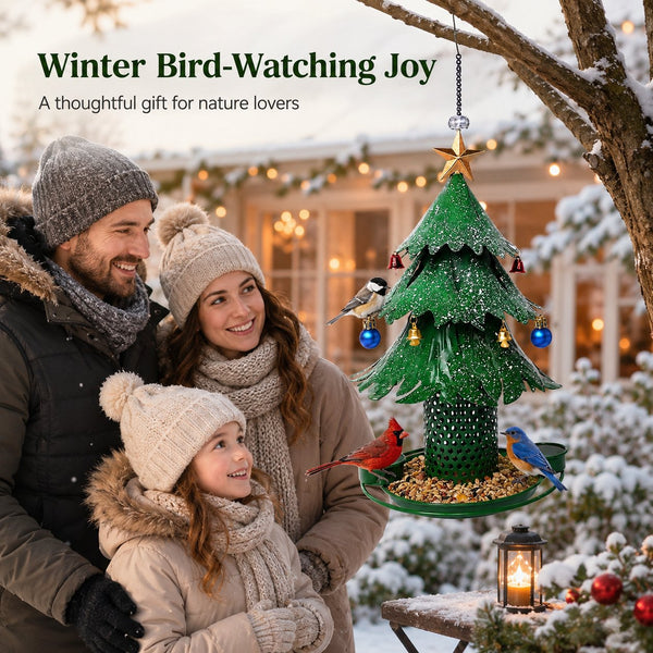 WinterNest™ Weihnachtsbaum-Vogelfutterhaus | Festliche Gartendeko für Wintervögel