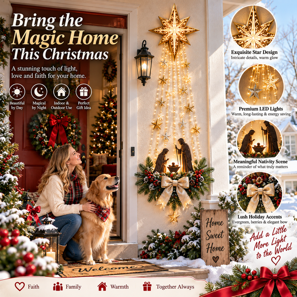 Bethleora™ Weihnachts-Wanddekoration | Leuchtender Bethlehemstern & festliche Atmosphäre