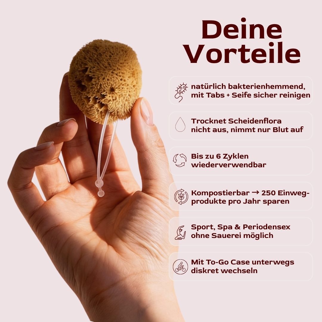 50% Rabatt | Menstruationsschwamm Starterset™ | Natürliche Periode ohne Chemie, ohne Austrocknen & ohne Müll!