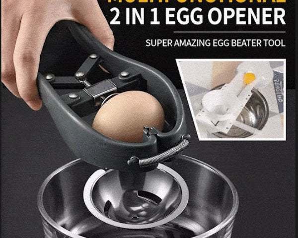 EggTastic - Multifunktionaler 2-in-1-Eieröffner – Super tolles Eierschläger-Werkzeug [Letzter Tag Rabatt]