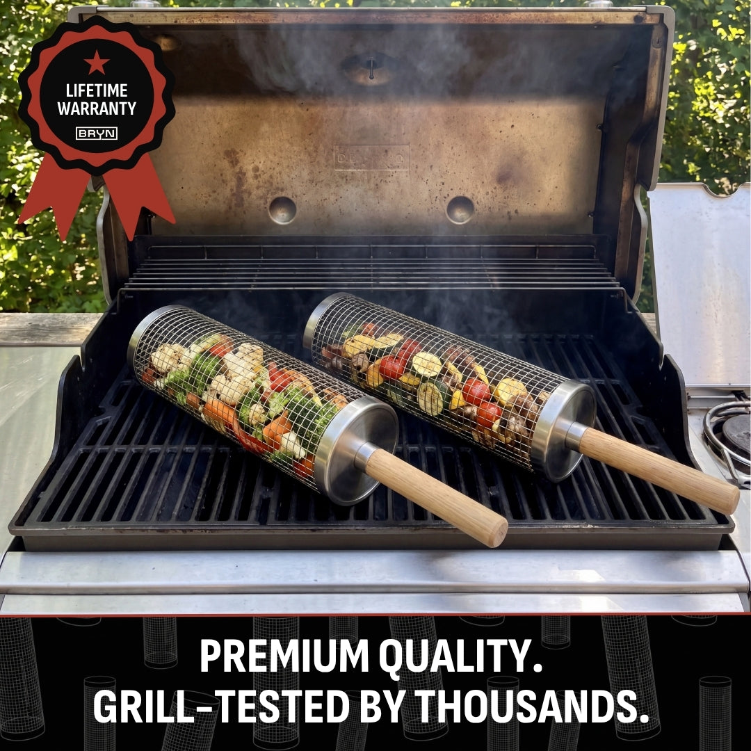 GrillVento™ Rotierender Grillkorb | Gleichmäßiges Grillen & kein Verrutschen kleiner Lebensmittel