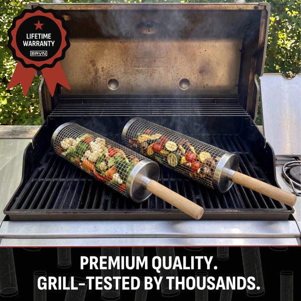 GrillVento™ Rotierender Grillkorb | Gleichmäßiges Grillen & kein Verrutschen kleiner Lebensmittel