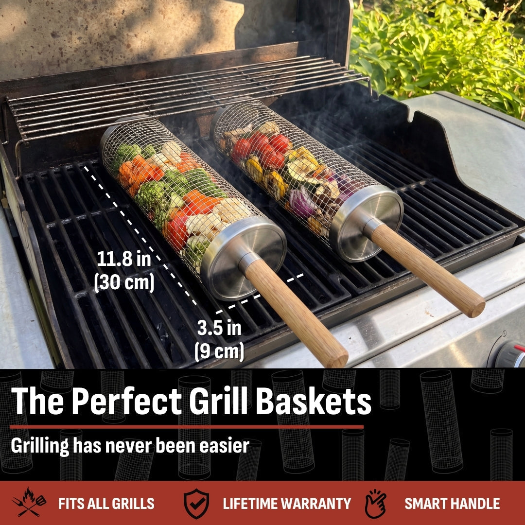 GrillVento™ Rotierender Grillkorb | Gleichmäßiges Grillen & kein Verrutschen kleiner Lebensmittel