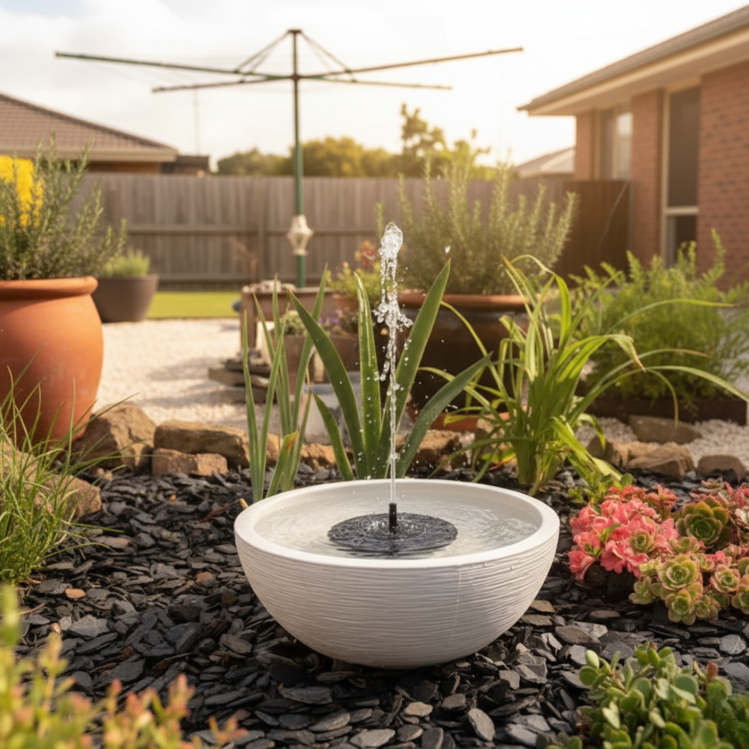 FloraLume™ Solar-Wasserspiel | Natürliche Gartenatmosphäre & beruhigendes Wasserspiel